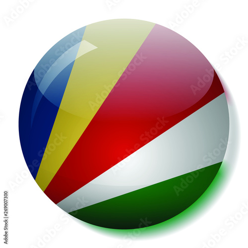 Seychelles flag glass button vector illustration Free Download Seychelles flag glass button vector illustration - GFXLoad