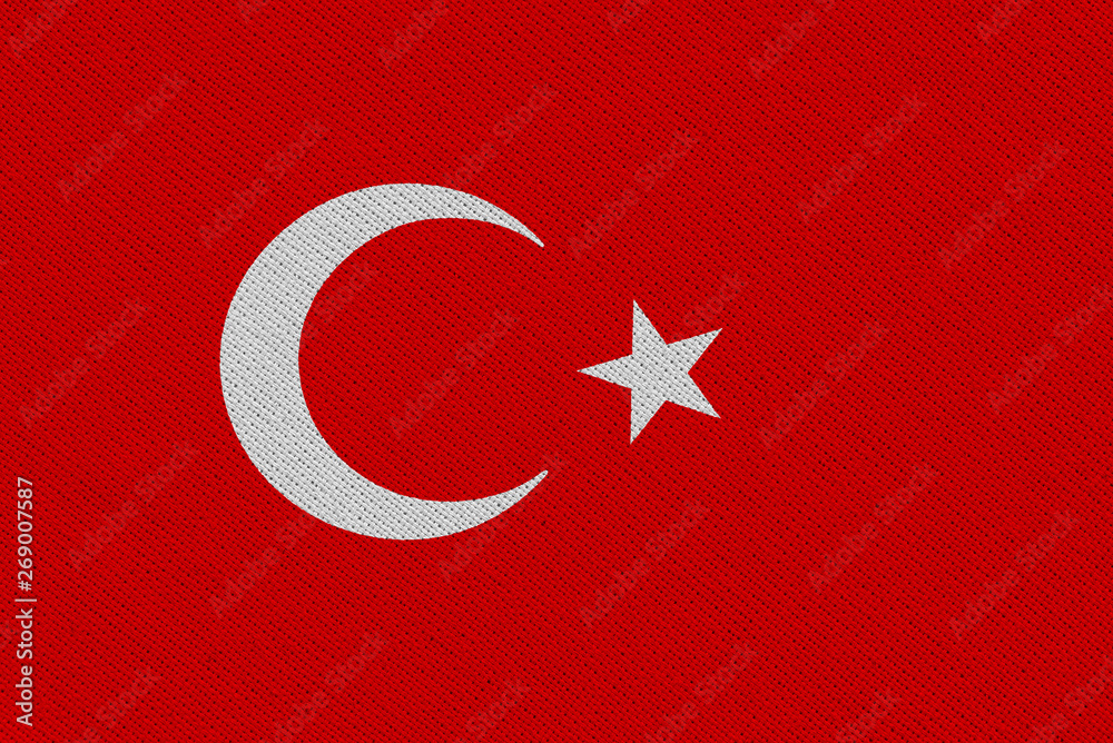 Obraz premium Turkey fabric flag