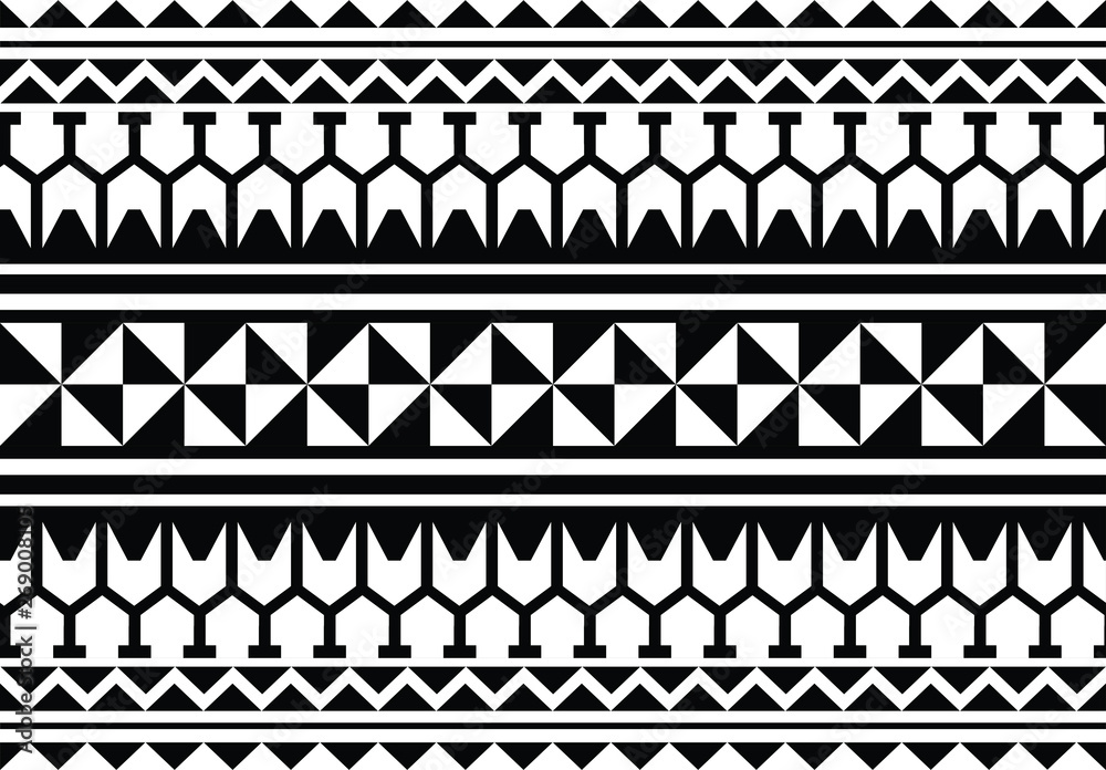 Polynesian tattoo tribal pattern border sleeve vector, samoan sketch  forearm and foot design, maori stencil bracelet armband tattoo tribal, lace  band fabric template seamless ornament, wallpaper text Stock Vector | Adobe  Stock