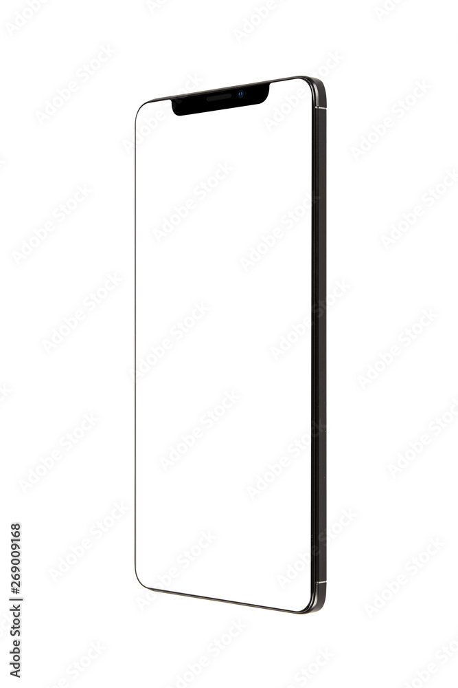 Isolated Black Full Display Smartphone Isolated Black Full Display Smartphone