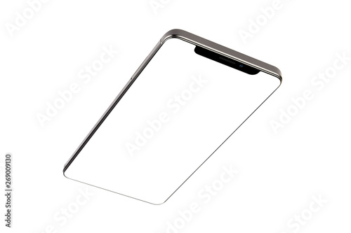 Isolated Black Full Display Smartphone