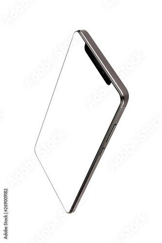 Isolated Black Full Display Smartphone