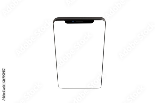 Isolated Black Full Display Smartphone