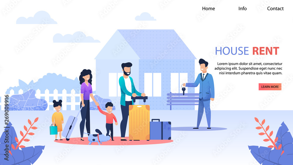 House Rent Service Flat Landing Page Template House Rent Service Flat Landing Page Template