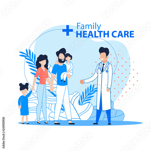 Family and Healthcare Flat Advertising Banner