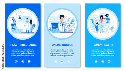 Medical Flat Set for Mobile App Landing Pages