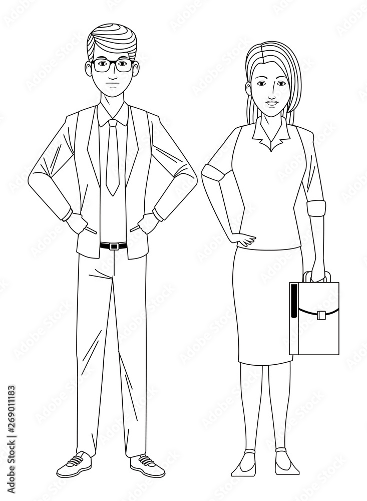 business couple avatar black and white business couple avatar black and white
