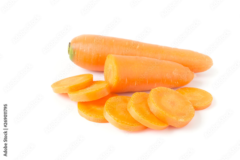 Carrot slices vegetable isolated on white background Carrot slices vegetable isolated on white background