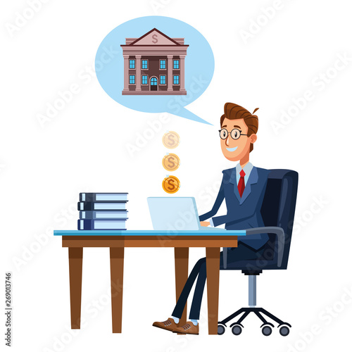 businessman in a desk