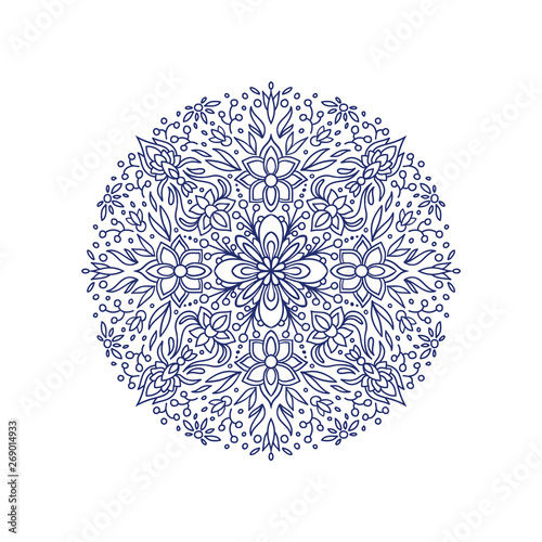 Hand drawn floral mandala. ...