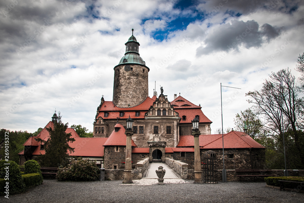 Medieval Czocha Castle in Poland. Czocha is a located in a Lower Silesian Voivodeship.