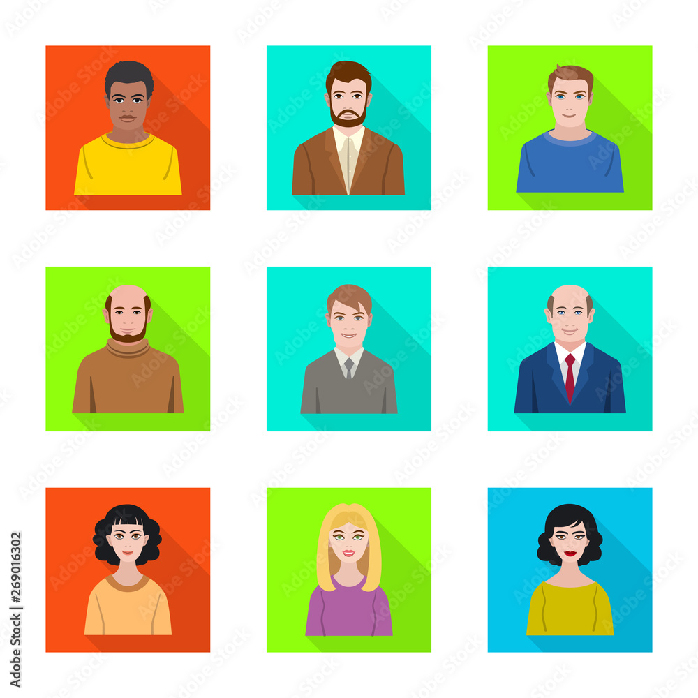 Isolated object of profile and portrait icon. Set of profile and profession vector icon for stock. Isolated object of profile and portrait icon. Set of profile and profession vector icon for stock.