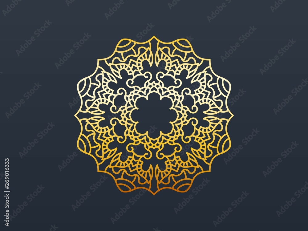 Mandala gold logo template.