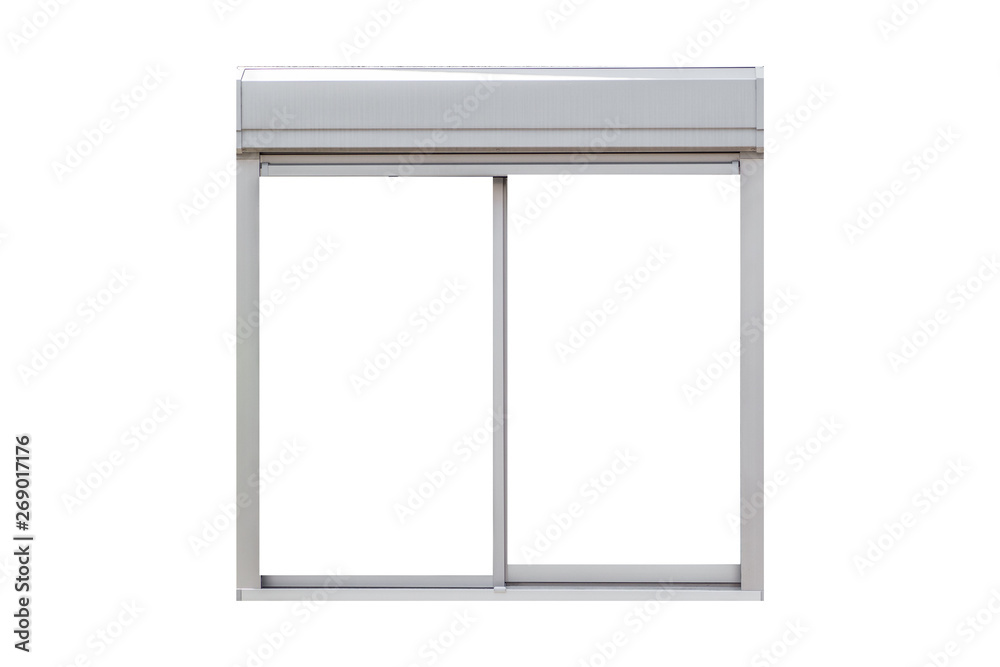 Metal window frame isolated on white background Metal window frame isolated on white background
