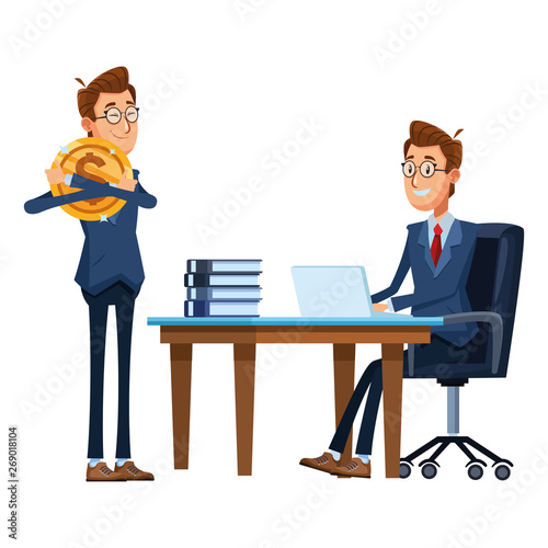 businessmen sitting in a office chair