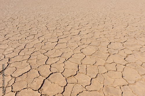 Detail of cracks of the arid soil in the desert of the Death Valley