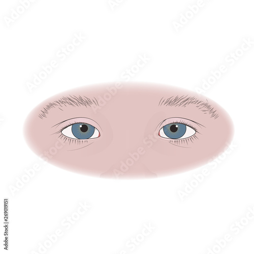 Child  kid  infant eyes. Vector flat illustration.