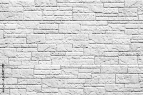 Modern white stone wall pattern and seamless background
