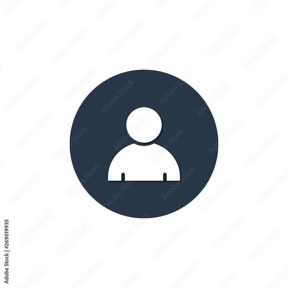 User Person vector icon logo, Simple man symbol isolated on round User Person vector icon logo, Simple man symbol isolated on round