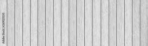Panorama of White wood fence texture and background