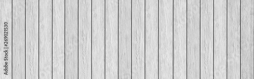 Panorama of White wood fence texture and background
