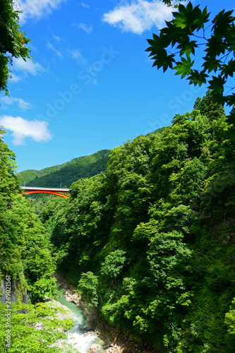 小安峡。栗駒国定公園の景勝地。湯沢 秋田 日本。８月上旬。