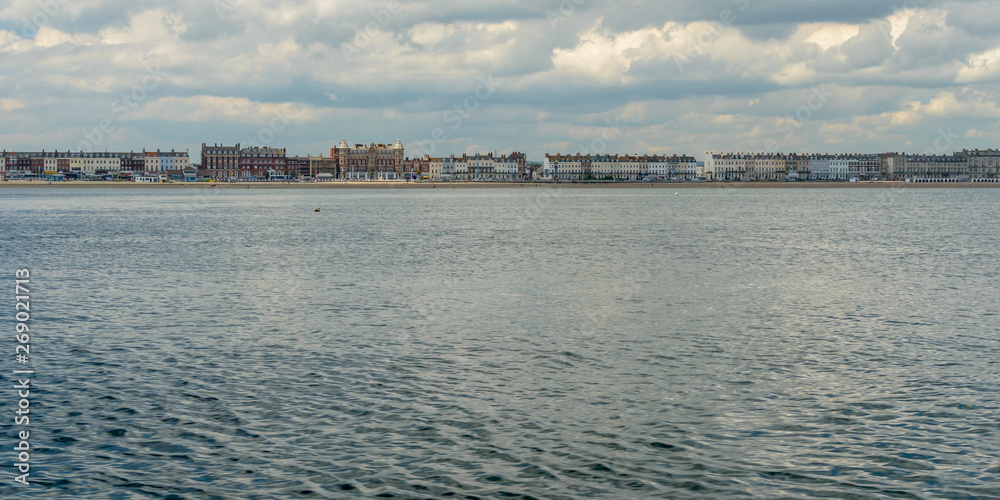 Weymouth Skyline C, view from the sea, May 2019 Dorset England