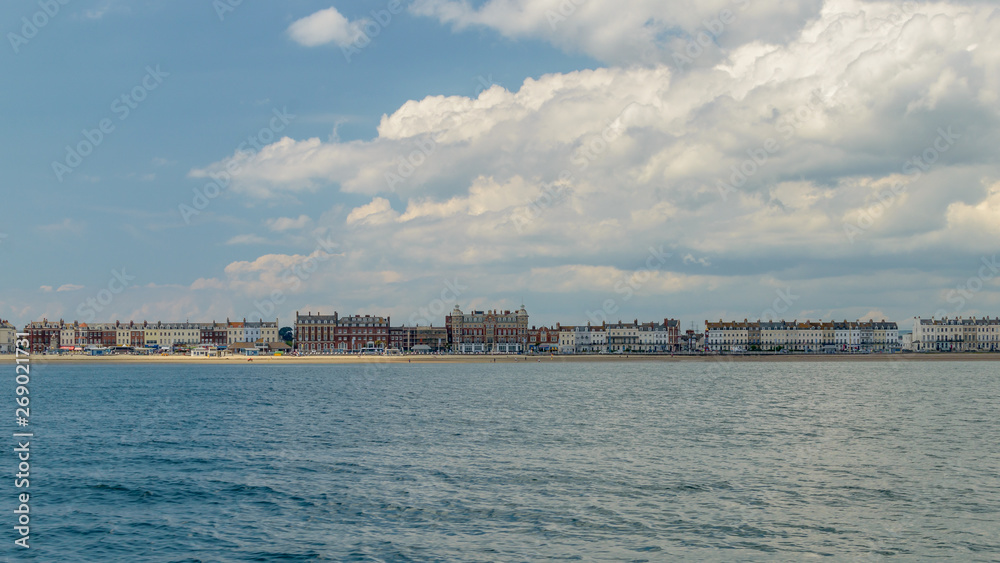 Weymouth Skyline D, view from the sea, May 2019 Dorset England