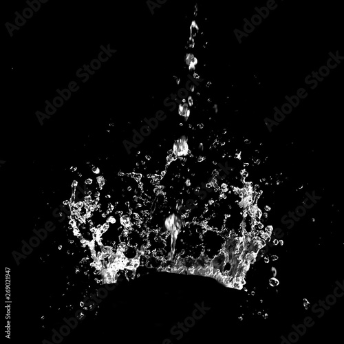 Water splashing isolated on a black background