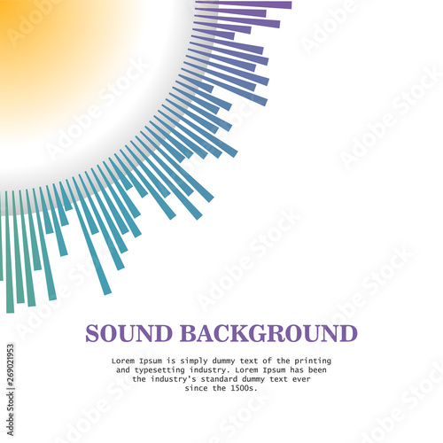 Music wave player sun. Colorful equalizer element