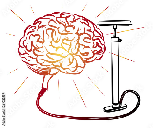 Brain and pump. Pump the brains. Motivator.