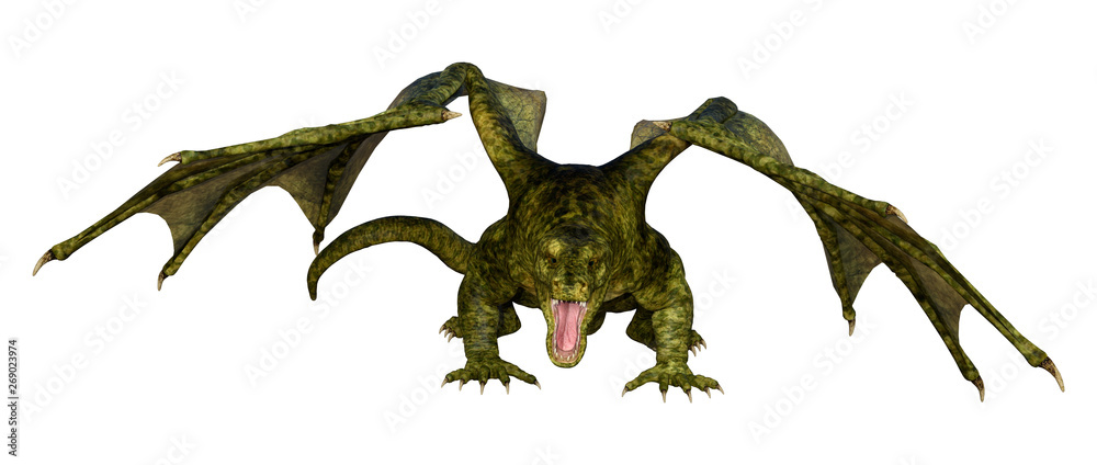 3D Rendering Fairy Tale Dragon on White 3D Rendering Fairy Tale Dragon on White