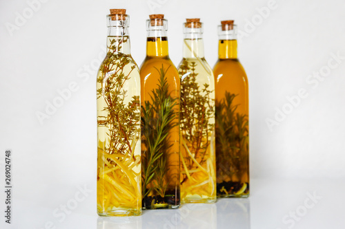 Thyme and lemon pepper vinegar and rosemary oil