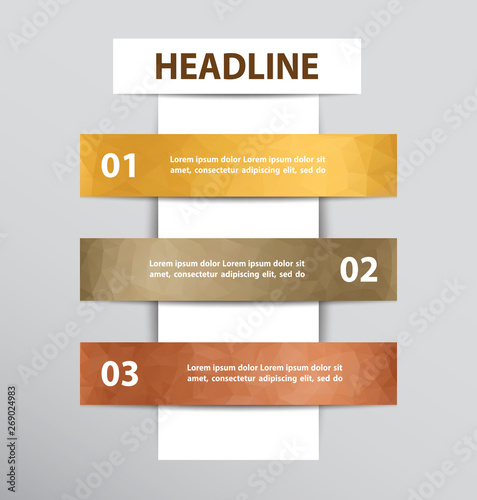 Infographic design with 3 steps