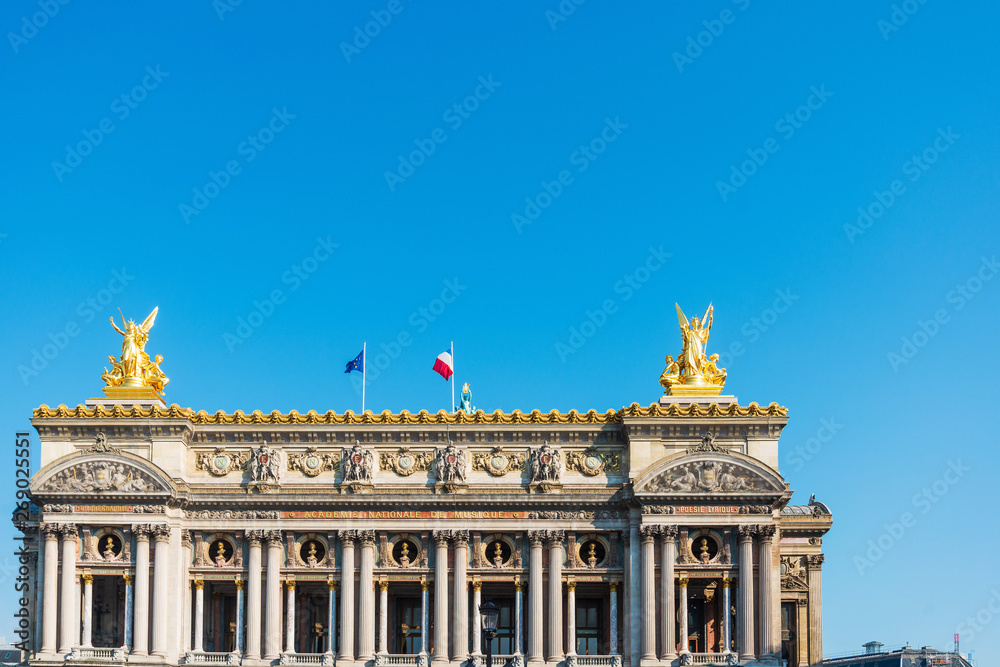 PARIS, FRANCE - APRIL 14, 2019: The Palais Garnier, which was built from 1861 to 1875 for the Paris Opera.