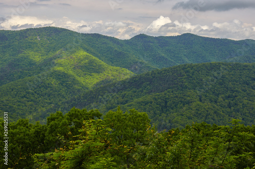 Scenic view from the Blue Ridge Parkway near Buena Vista and Montebello, Virginia