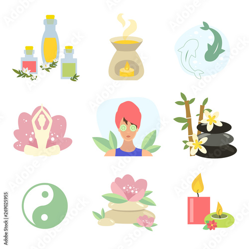 Spa collection, yoga. Candle Rock. Essential Oil