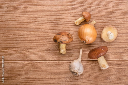 mushrooms on the table. mushrooms closeup