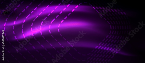 Glowing shiny neon squares abstract background  techno modern template