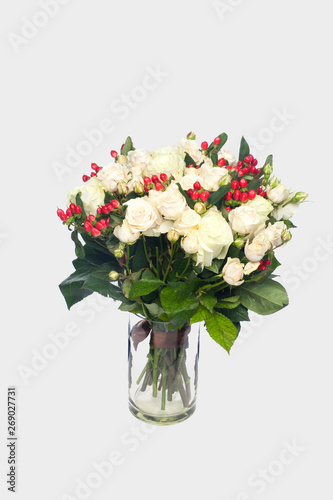 Wallpaper Mural Beautiful bouquet with white roses close up Torontodigital.ca