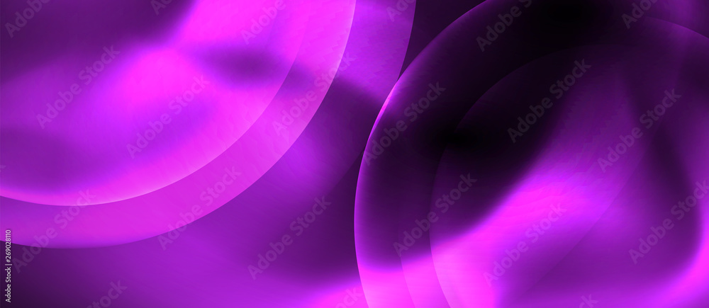 Obraz premium Shiny neon circles abstract background