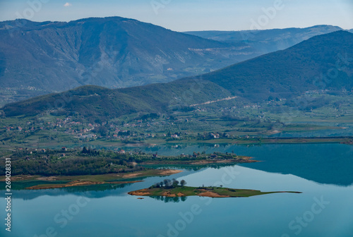 Aerial view of Rama lake or Ramsko jezero , Bosnia and Herzegovina photo