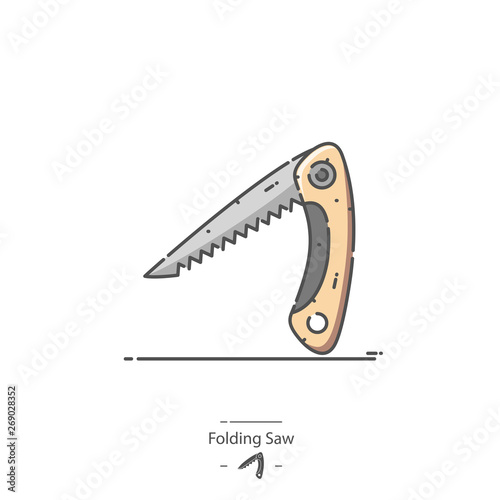 Folding Saw - Line color icon