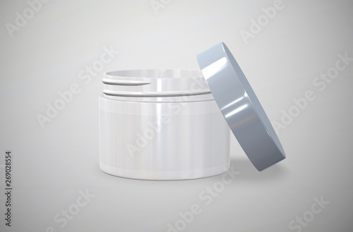 Cosmetic Container for Cream, Powder or Gel. 3D rendering.