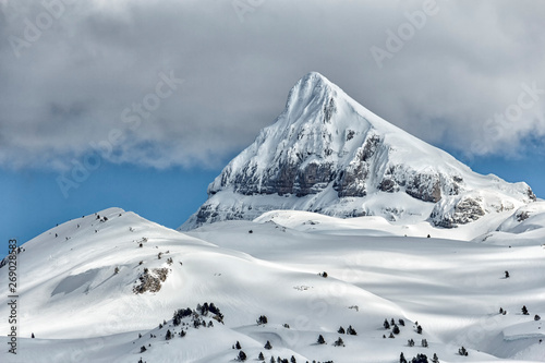 snowy mountain  in spain photo
