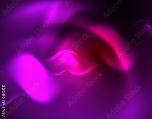 Fototapeta Naklejka Na Ścianę i Meble -  Shiny neon geometric waves template