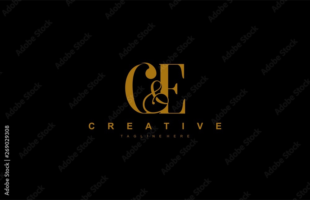 Initial C & E Letter Monogram Minimalism Luxury Monogram Logotype