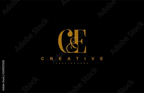 Initial C & E Letter Monogram Minimalism Luxury Monogram Logotype