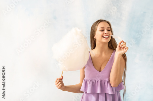 Beautiful woman with cotton...