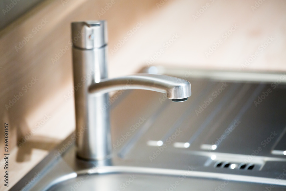 BModern kitchen interior with sink and faucet BModern kitchen interior with sink and faucet